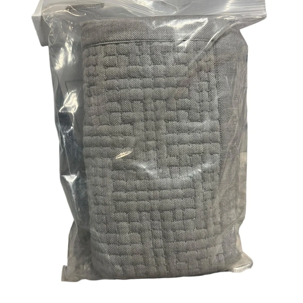 ✅Restoration Hardware Maze Pickstitch Cotton Size King Sham in Fog